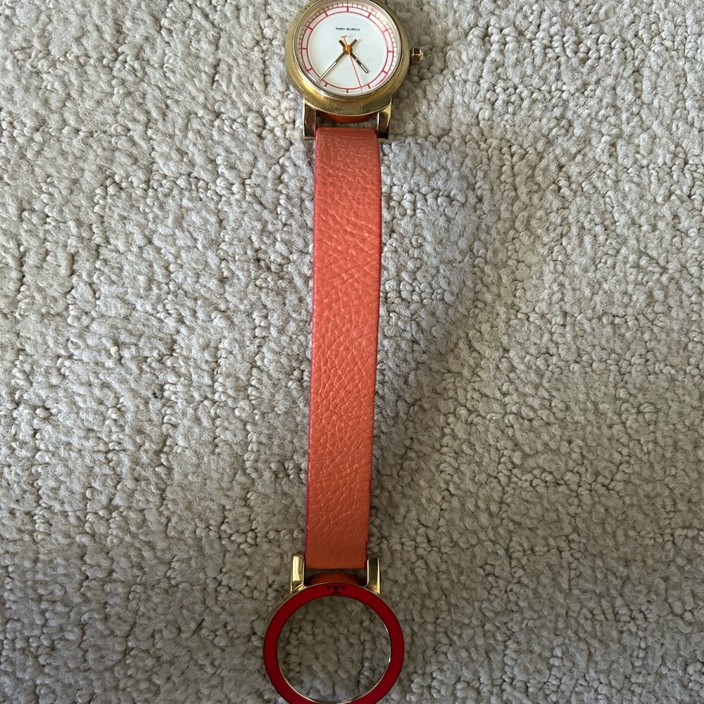 Tory Burch leather orange and red watch - Picture 2 of 5
